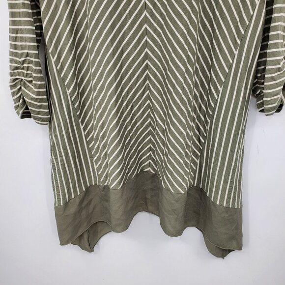 Chico's Fresh Striped Green and White Women's Blouse Top Shirt Large - Picture 10 of 10